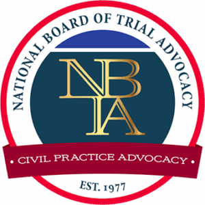 National Board of Trial Advocacy Badge for McArthur Law Firm