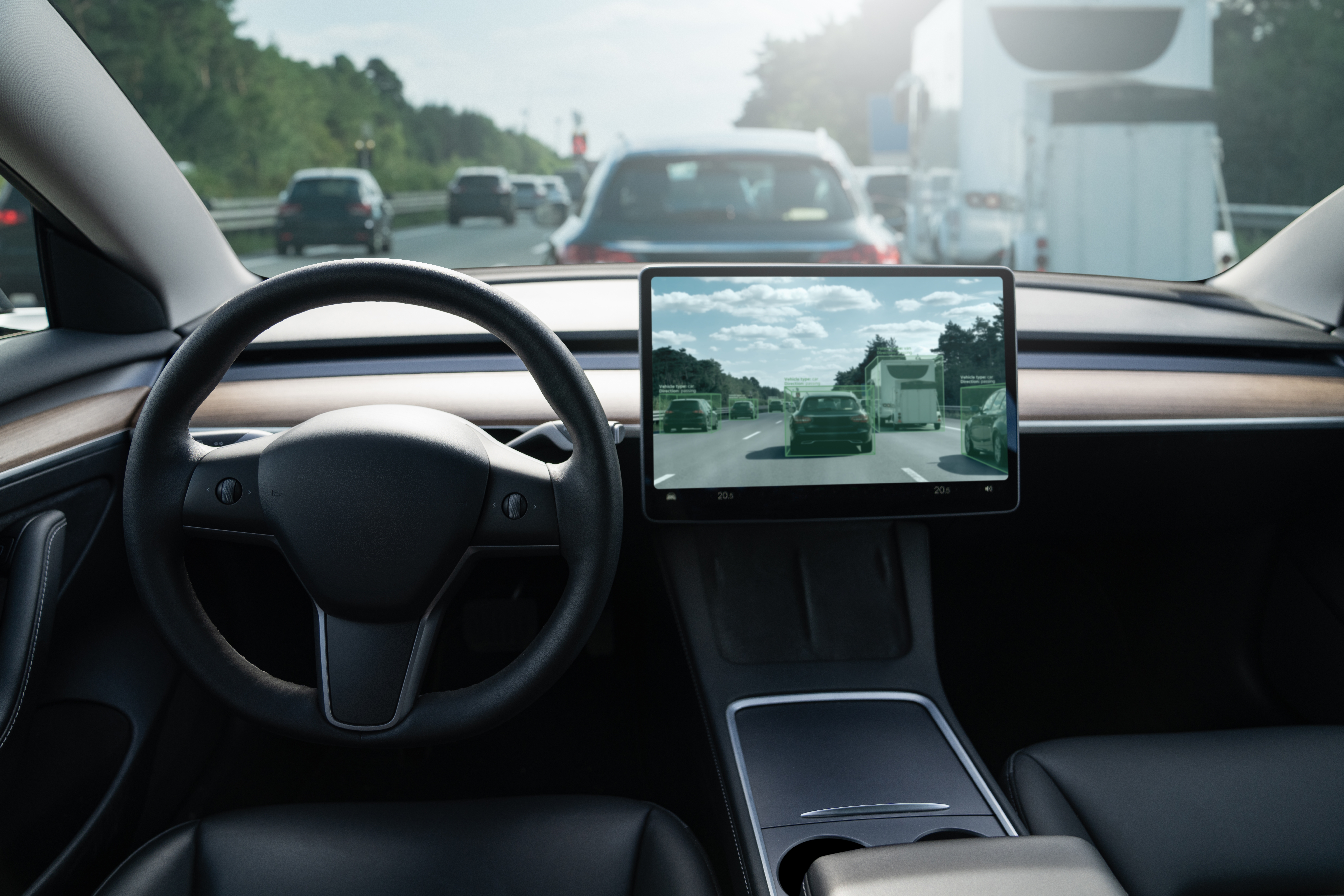 Inside of a self driving car