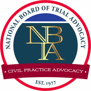 National Board of Trial Advocacy Badge for McArthur Law Firm